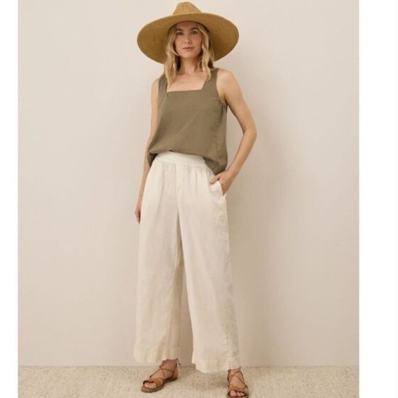 Pact Pants - Women's Bone Canopy Linen Blend Pleated Trouser XL